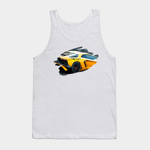 Aventador SV Art SplashPrint Tank Top by Auto-Prints